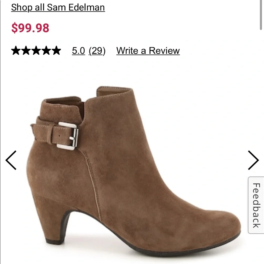 Sam Edelman “Mona” Taupe Suede Booties - Picture 2 of 5